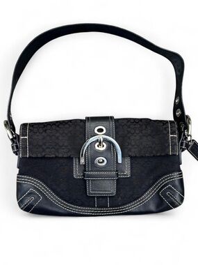 Vintage Coach Soho 3628 Signature Baguette Black Shoulder Bag